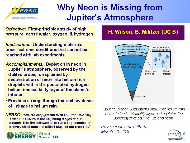 Why Neon is Missing from Jupiter's Atmosphere Objective: First-principles study of high pressure, dense