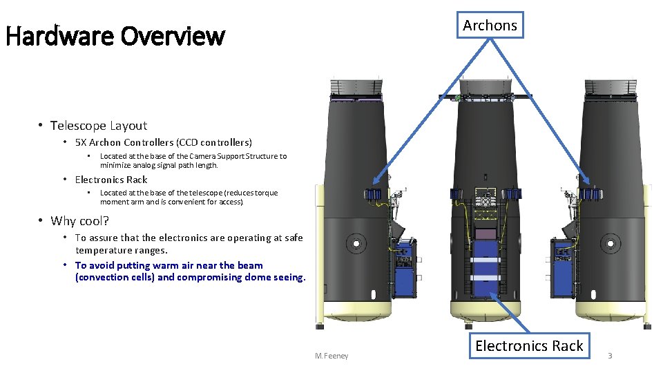 Archons Hardware Overview • Telescope Layout • 5 X Archon Controllers (CCD controllers) •