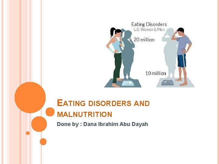 EATING DISORDERS AND MALNUTRITION Done by : Dana Ibrahim Abu Dayah 