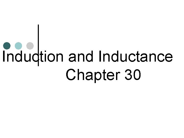 Induction and Inductance Chapter 30 