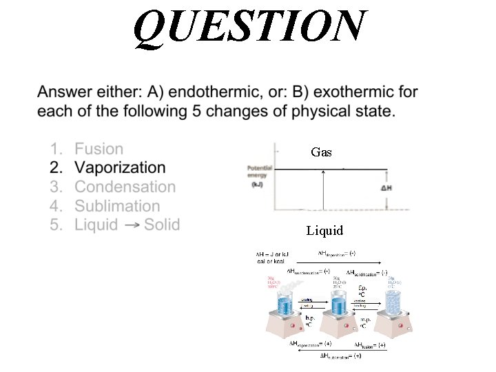 QUESTION Gas Liquid 