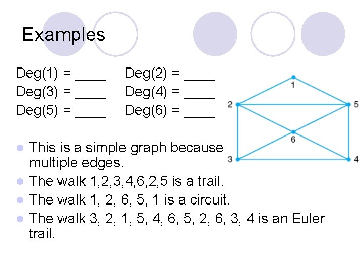Examples Deg(1) = ____ Deg(3) = ____ Deg(5) = ____ Deg(2) = ____ Deg(4)