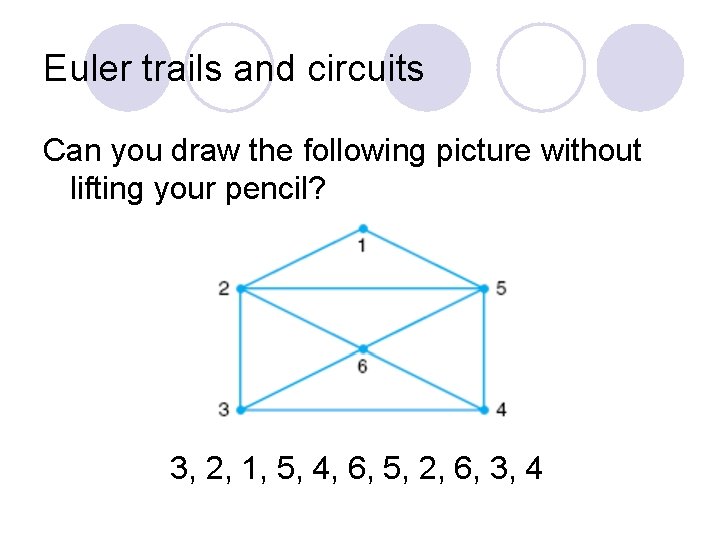 Euler trails and circuits Can you draw the following picture without lifting your pencil?