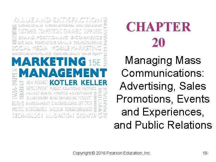 CHAPTER 20 Managing Mass Communications: Advertising, Sales Promotions, Events and Experiences, and Public Relations