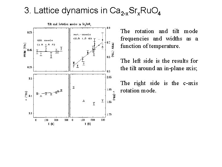 3. Lattice dynamics in Ca 2 -x. Srx. Ru. O 4 The rotation and