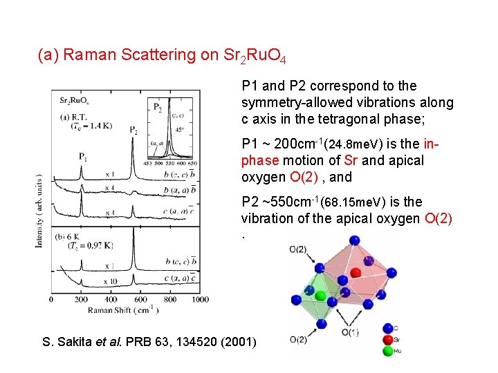 (a) Raman Scattering on Sr 2 Ru. O 4 P 1 and P 2