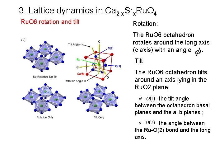 3. Lattice dynamics in Ca 2 -x. Srx. Ru. O 4 Ru. O 6
