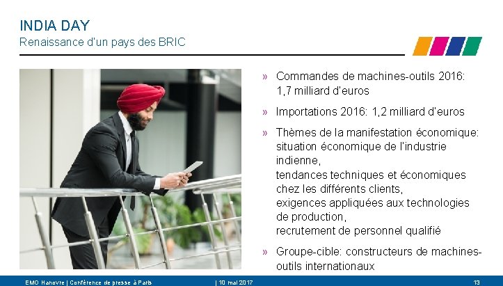 INDIA DAY Renaissance d’un pays des BRIC » Commandes de machines-outils 2016: 1, 7