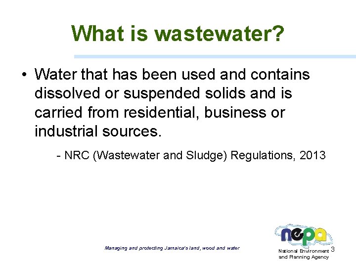 National Environment And Planning Agency Management Of Wastewater