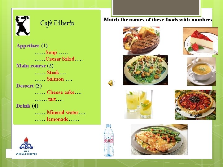 Café Filberto Appetizer (1) Appetizer ……… ……Soup…… …. . ……Caesar Salad…. . Main course