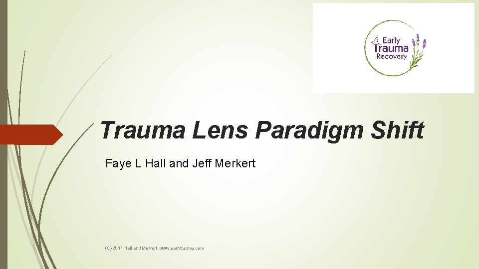 Trauma Lens Paradigm Shift Faye L Hall and Jeff Merkert (C) 2017 Hall and