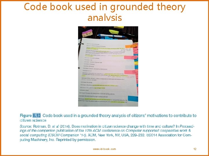 Code book used in grounded theory analysis www. id-book. com 12 