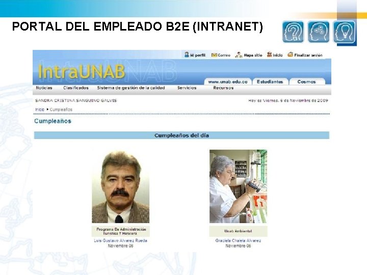 PORTAL DEL EMPLEADO B 2 E (INTRANET) 