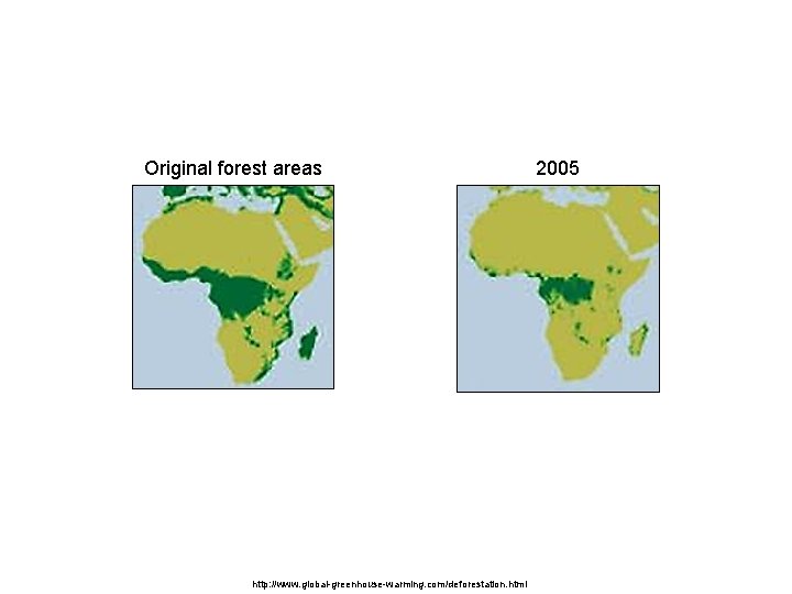 Original forest areas http: //www. global-greenhouse-warming. com/deforestation. html 2005 