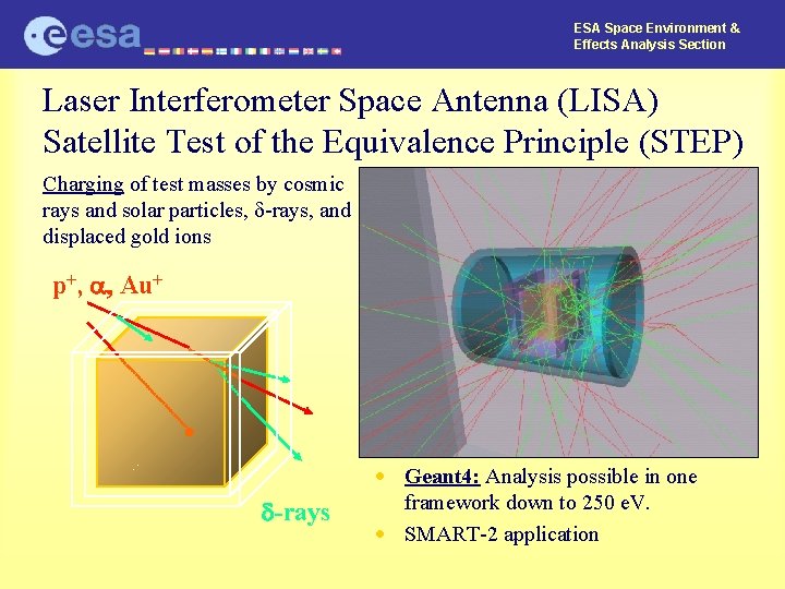 ESA Space Environment & Effects Analysis Section Laser Interferometer Space Antenna (LISA) Satellite Test