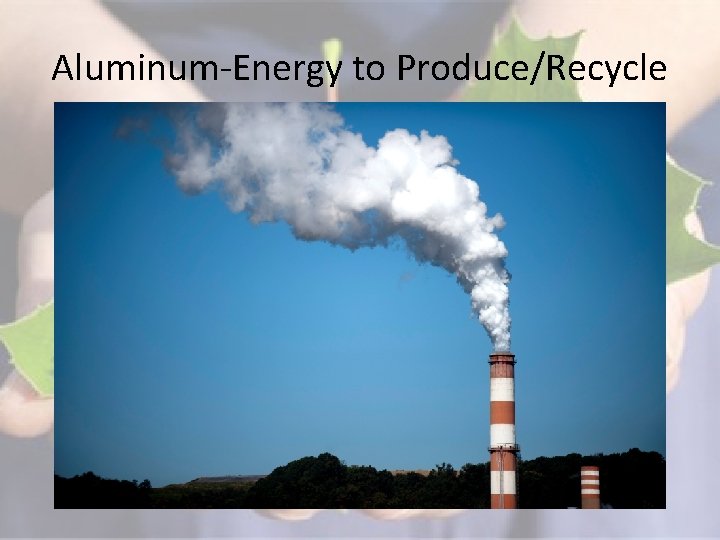 Aluminum-Energy to Produce/Recycle 