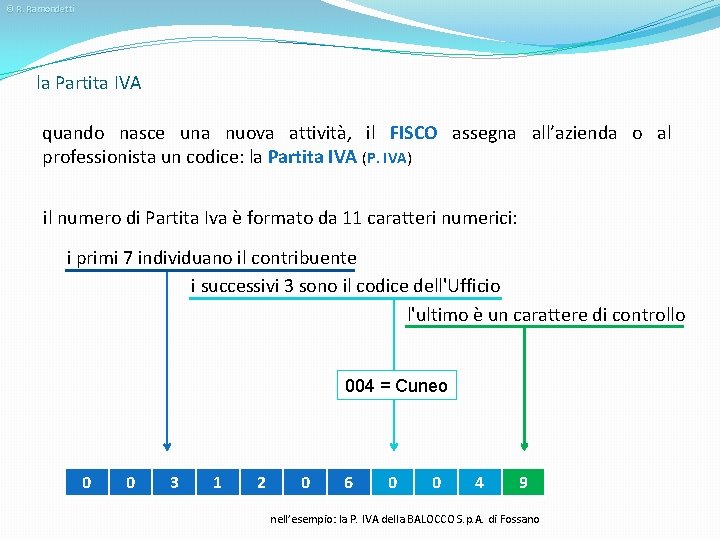 © R. Ramondetti la Partita IVA quando nasce una nuova attività, il FISCO assegna