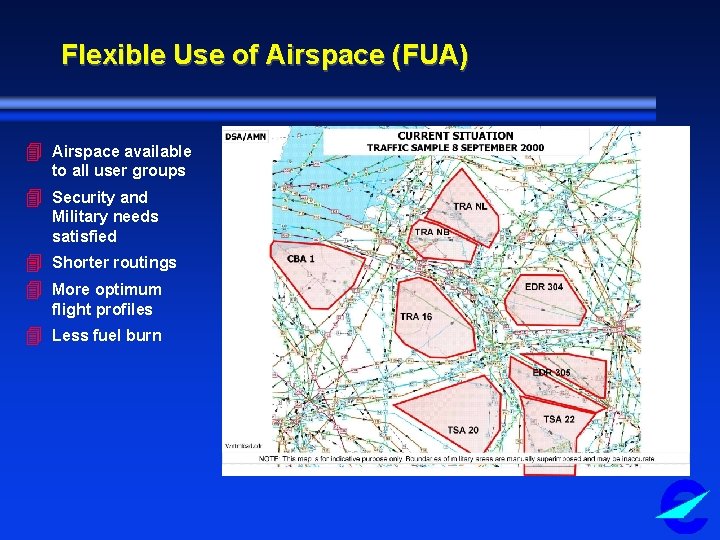 Flexible Use of Airspace (FUA) 4 Airspace available to all user groups 4 Security