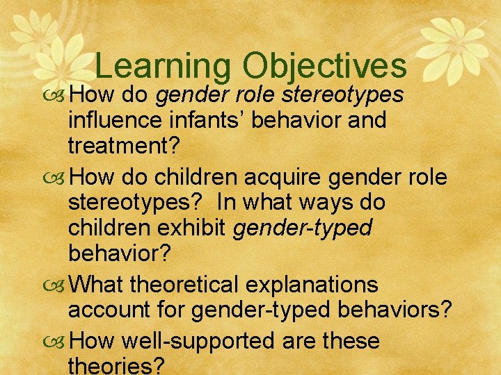 Chapter 12 Gender Roles And Sexuality Learning Objectives
