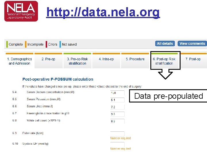 http: //data. nela. org Data pre-populated http: //data. nela. org Data pre-populated