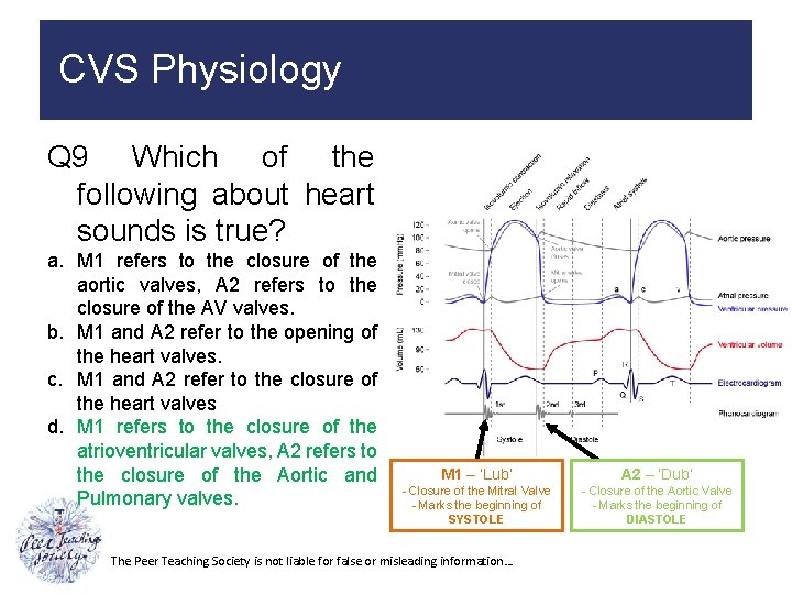 CVS Physiology Q 9 Which of the following about heart sounds is true? a.