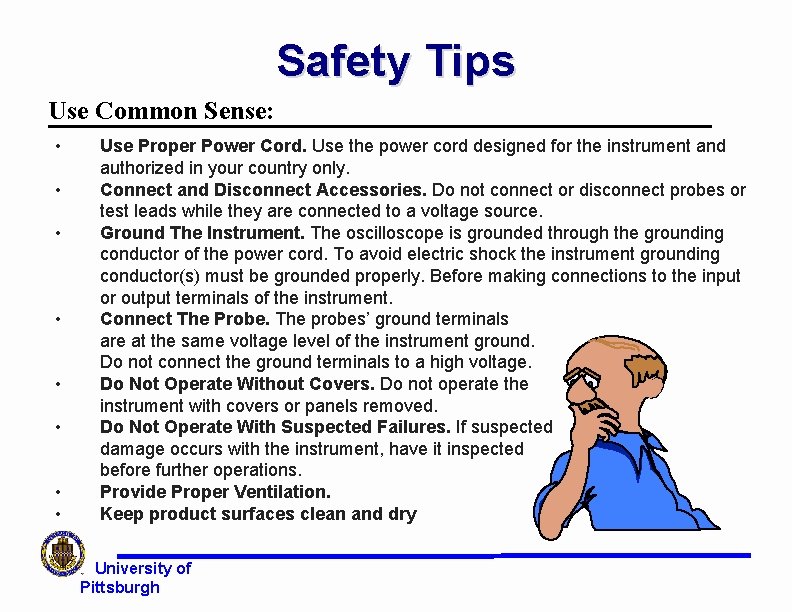 Safety Tips Use Common Sense: • • Use Proper Power Cord. Use the power Safety Tips Use Common Sense: • • Use Proper Power Cord. Use the power