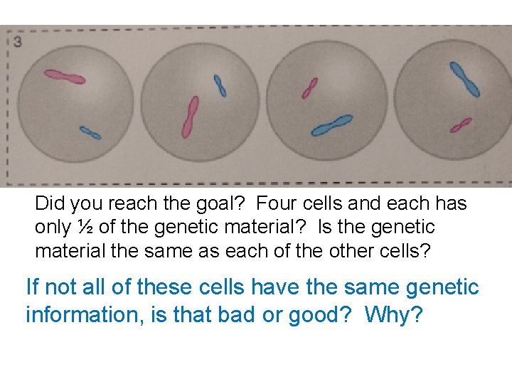 Did you reach the goal? Four cells and each has only ½ of the