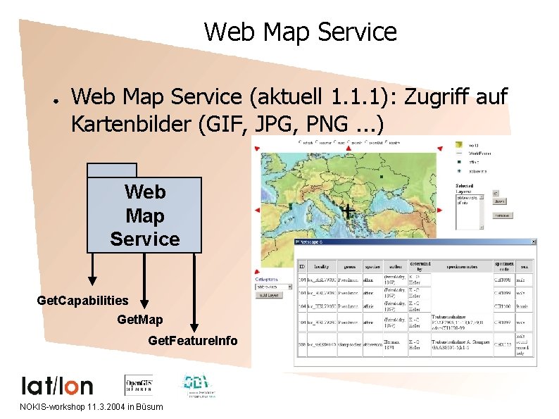 Web Map Service ● Web Map Service (aktuell 1. 1. 1): Zugriff auf Kartenbilder