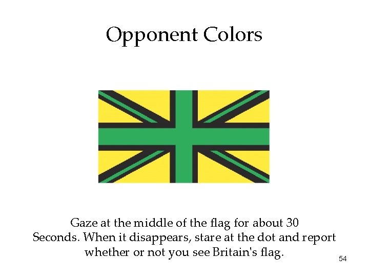 Opponent Colors Gaze at the middle of the flag for about 30 Seconds. When