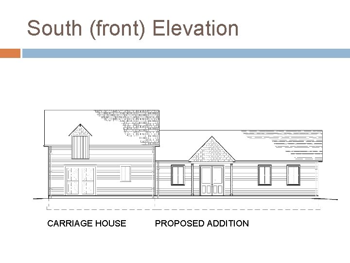 South (front) Elevation CARRIAGE HOUSE PROPOSED ADDITION 