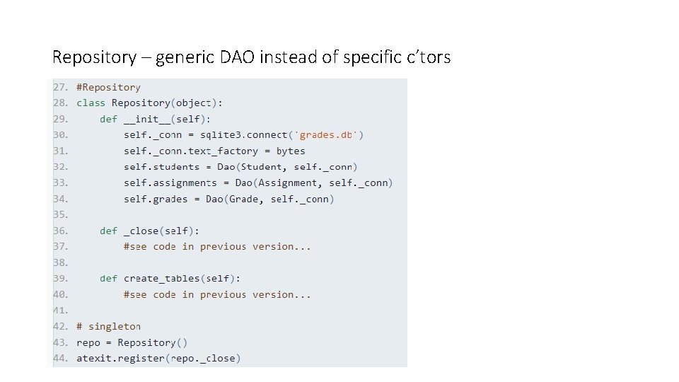 Repository – generic DAO instead of specific c’tors 