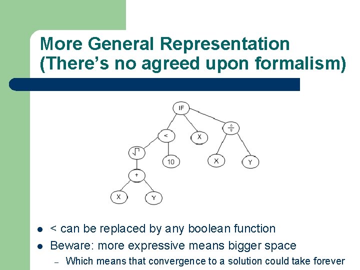 More General Representation (There’s no agreed upon formalism) l l < can be replaced