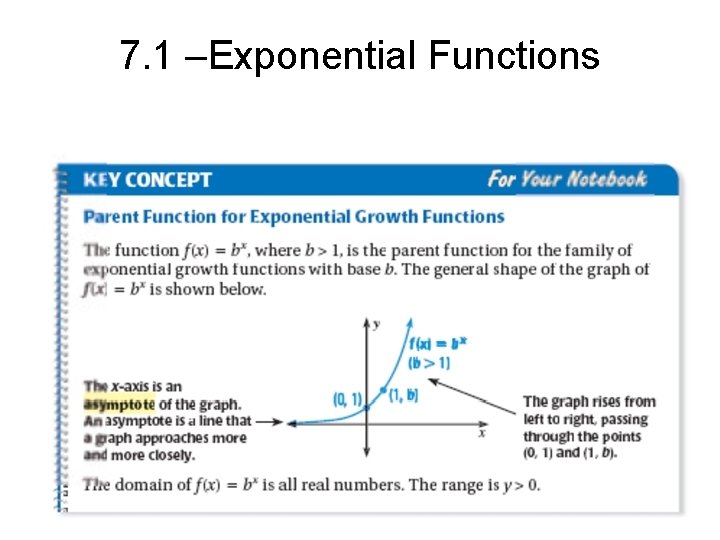 7. 1 –Exponential Functions 