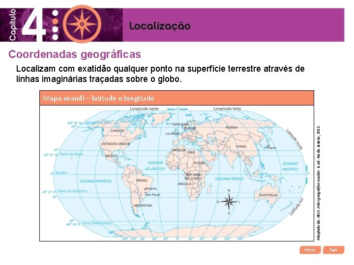 Coordenadas geográficas Localizam com exatidão qualquer ponto na superfície terrestre através de linhas imaginárias Coordenadas geográficas Localizam com exatidão qualquer ponto na superfície terrestre através de linhas imaginárias