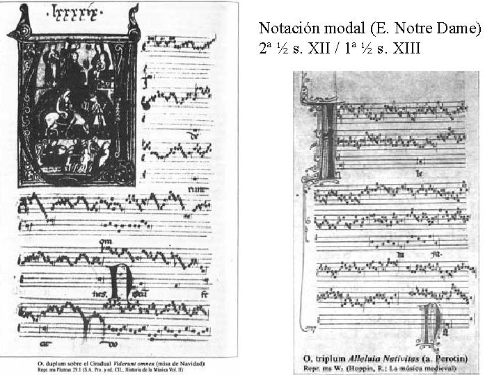 Notación modal (E. Notre Dame) 2ª ½ s. XII / 1ª ½ s. XIII