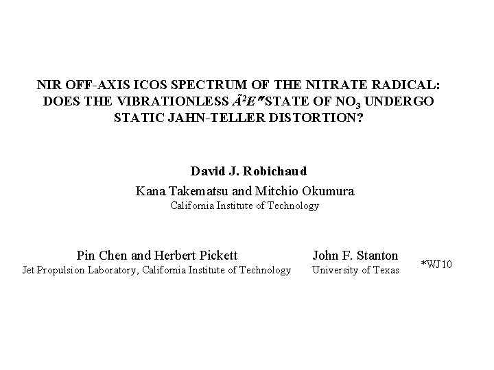 NIR OFF-AXIS ICOS SPECTRUM OF THE NITRATE RADICAL: DOES THE VIBRATIONLESS Ã2 E STATE