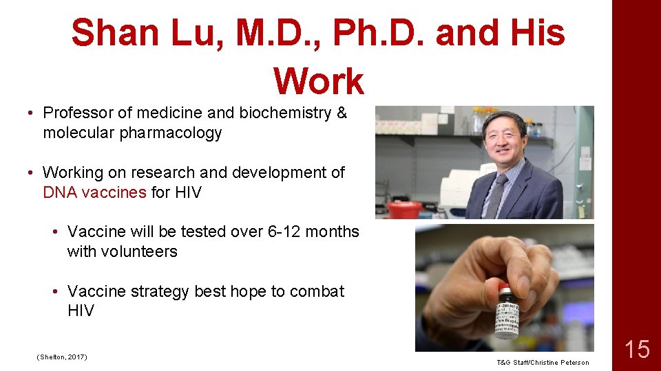 Shan Lu, M. D. , Ph. D. and His Work • Professor of medicine