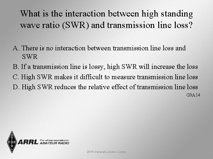 What is the interaction between high standing wave ratio (SWR) and transmission line loss?