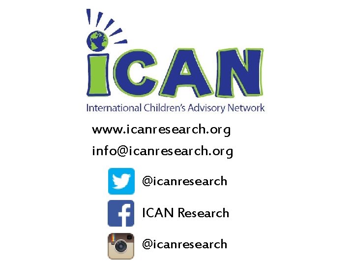 www. icanresearch. org info@icanresearch. org @icanresearch ICAN Research @icanresearch www. icanresearch. org info@icanresearch. org @icanresearch ICAN Research @icanresearch