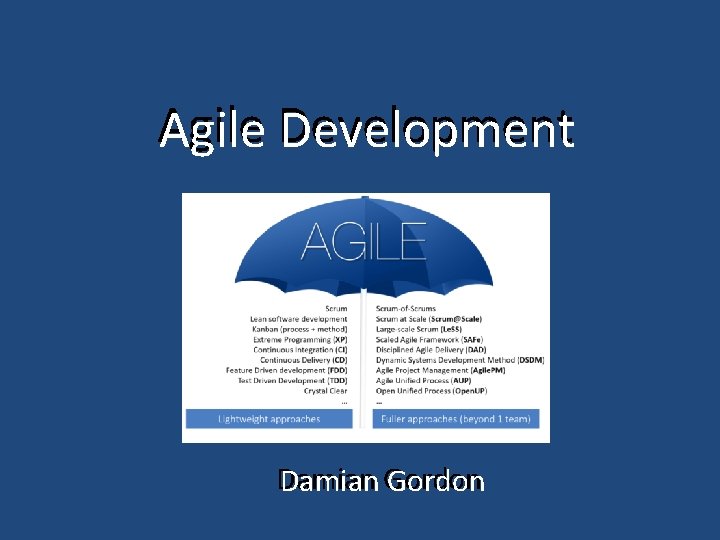 Agile Development Damian Gordon 