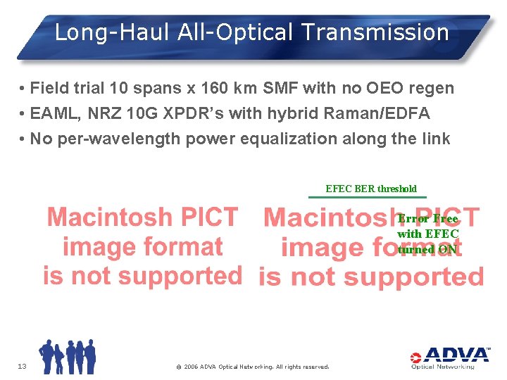 Long-Haul All-Optical Transmission • Field trial 10 spans x 160 km SMF with no