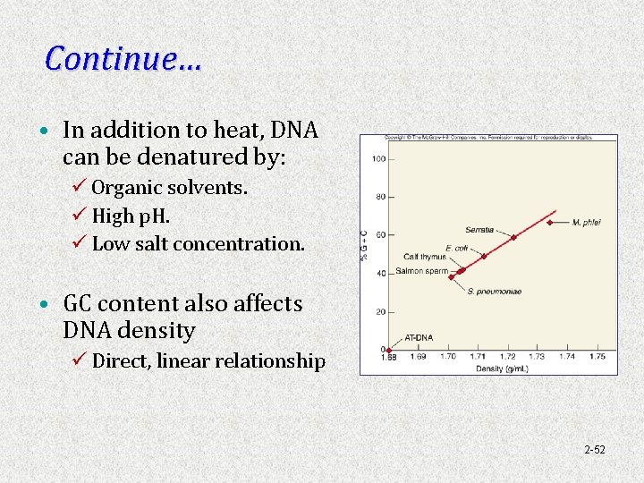 Continue… • In addition to heat, DNA can be denatured by: ü Organic solvents.