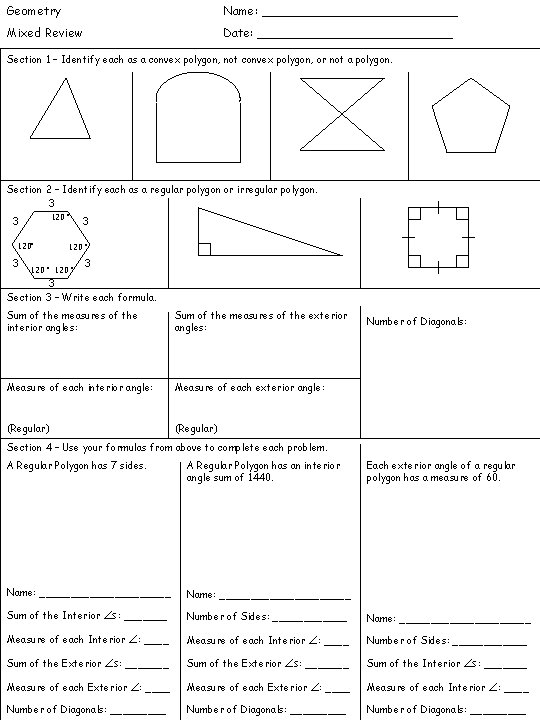 Geometry Topics Worksheet.pdf Geometry Topics Name Unit 5 Worksheet 3 Date