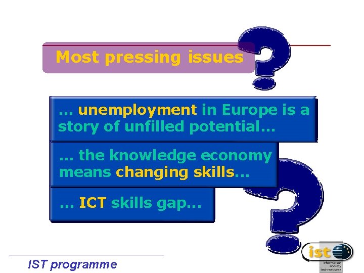 Most pressing issues … unemployment in Europe is a story of unfilled potential. .