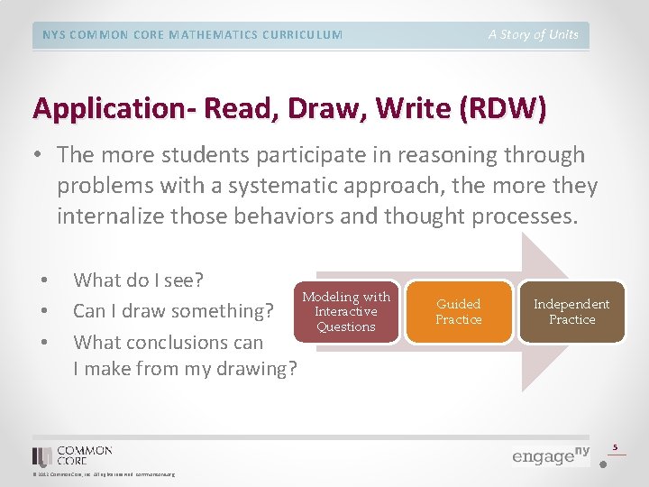 A Story of Units NYS COMMON CORE MATHEMATICS CURRICULUM Application- Read, Draw, Write (RDW)