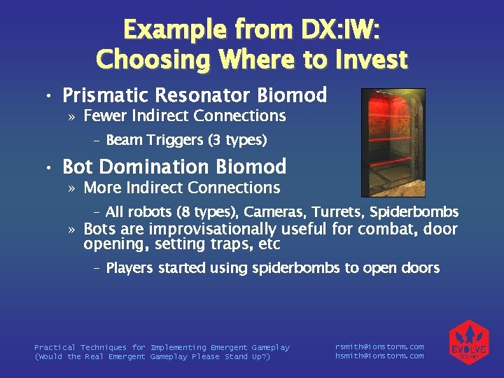 Example from DX: IW: Choosing Where to Invest • Prismatic Resonator Biomod » Fewer