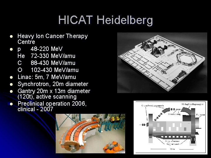 HICAT Heidelberg l l l Heavy Ion Cancer Therapy Centre p 48 -220 Me.