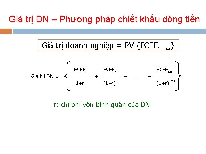 Giá trị DN – Phương pháp chiết khấu dòng tiền Giá trị doanh nghiệp