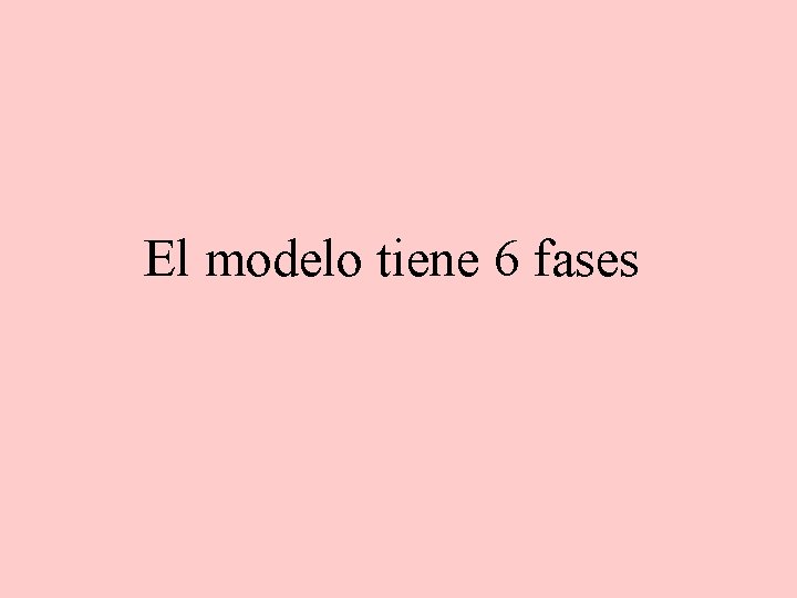 El modelo tiene 6 fases 