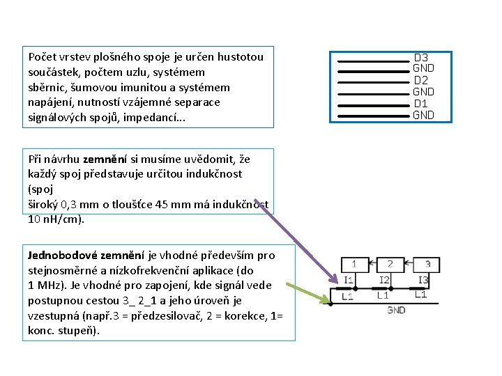 Počet vrstev plošného spoje je určen hustotou součástek, počtem uzlu, systémem sběrnic, šumovou imunitou